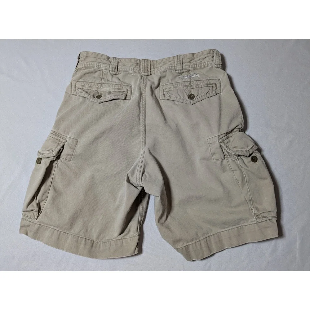 Polo Ralph Lauren‎ Classic Polo Chino Khaki Well Worn Cargo Shorts - Men 34